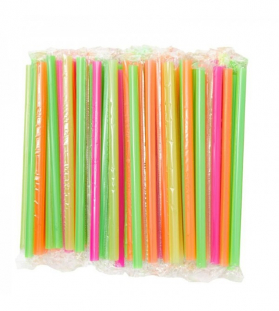 Paie de Baut - Paie groase colorate, ambalate individual, drepte, set 1000 buc, 240x7mm, reutilizabile