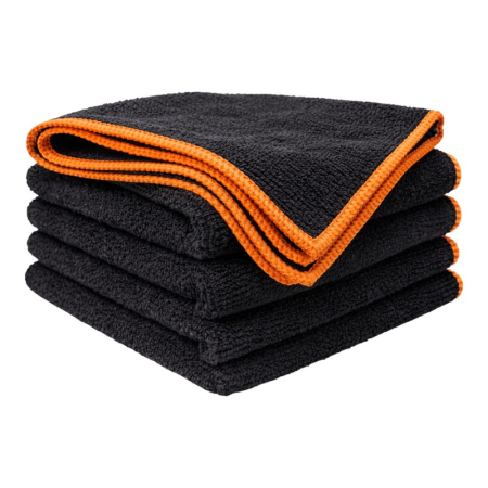 Accesorii curatenie - Set 5 lavete microfibra profesionale negre 40×40 cm