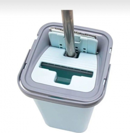 Set galeata cu mop plat din microfibră, cu două compartimente, 8L [4]