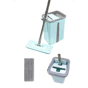 Set galeata cu mop plat din microfibră, cu două compartimente, 8L [3]