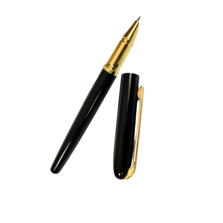 Stilou metalic, negru, reincarcabil cu cerneala [2]