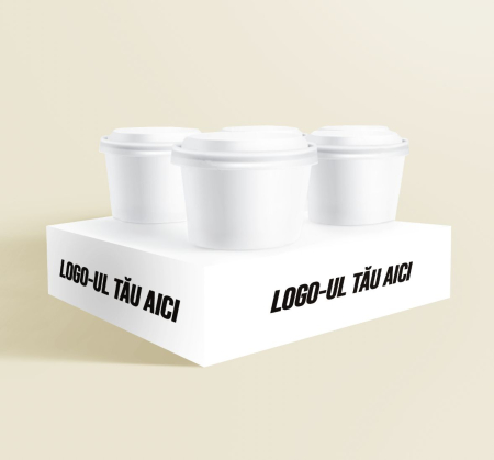 Cutii si Cup Holdere Personalizate - Suport carton personalizat pentru 4 pahare