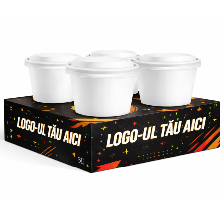 Cutii si Cup Holdere Personalizate - Suport carton personalizat pentru 4 pahare