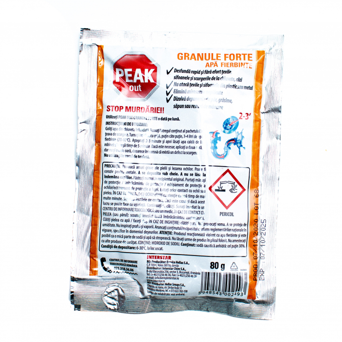 Granule pentru desfundat tevi, Peak out, 80 g [3]