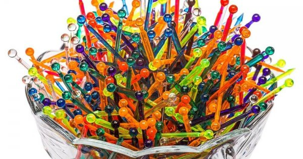 Scobitori colorate din plastic, 500 bucati [2]