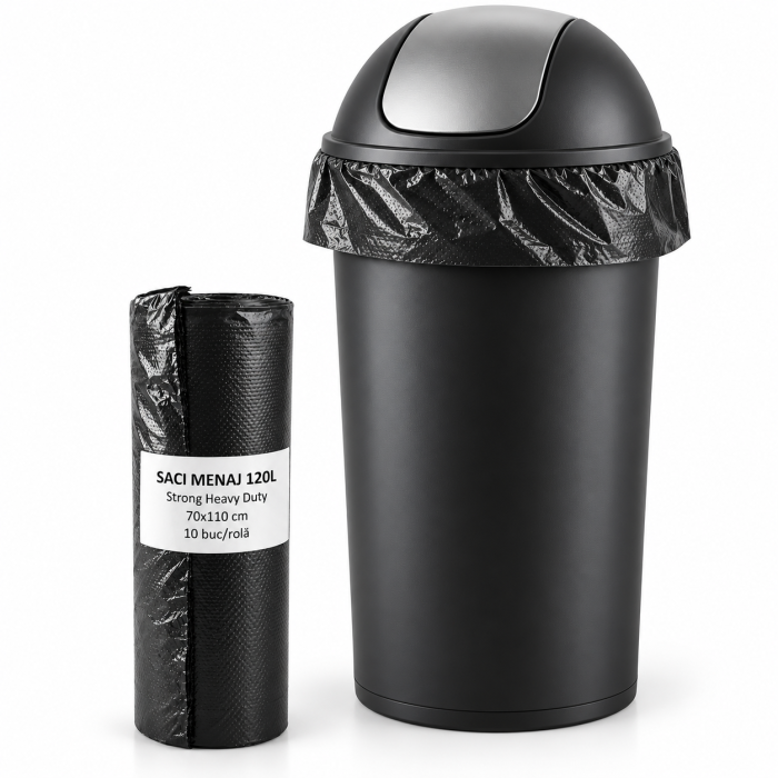 Saci menajeri 120L Strong Heavy Duty, negri, 400 g [2]