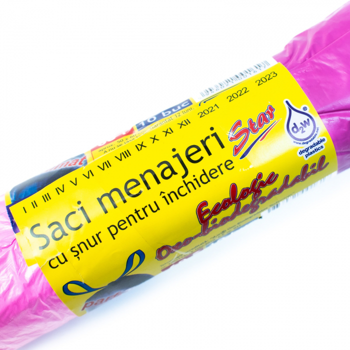 Saci menajeri 60l, 10buc/rola cu snur [2]