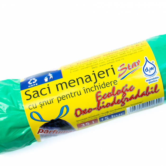Saci menajeri 35L, HDPE, 15 buc/rola [2]