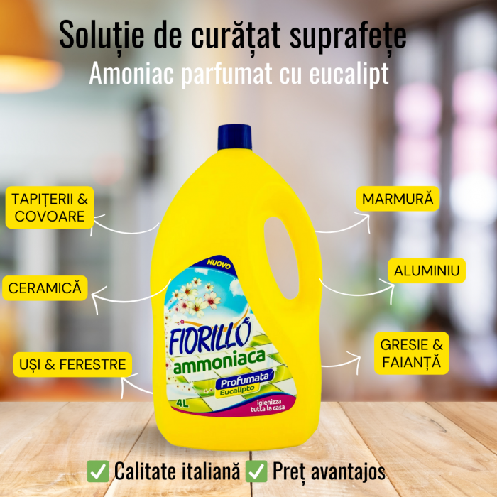 Solutie amoniac parfumat cu eucalipt, Fiorillo, 4L [2]
