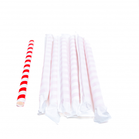 Set 100 Paie Groase din hartie, ambalate indiviual, Bubble Tea/Frappe, 1.2cm, Bio [1]