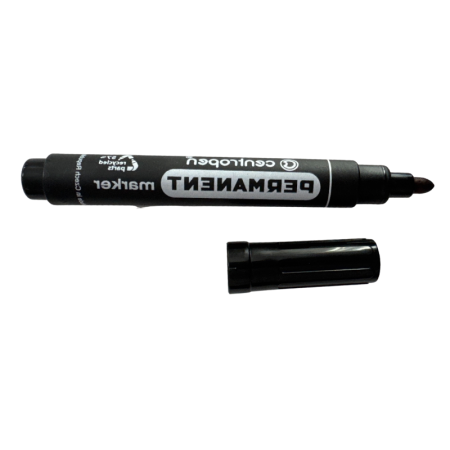 Marker permanent negru, varf rotund [2]