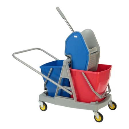 Carucior Curatenie Limpio C045, 36L, 2 Galeți, Storcator Profesional [2]