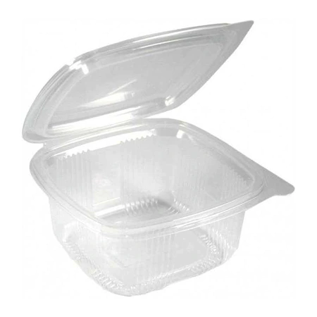 Ambalaje plastic - Caserola Plastic cu Capac Incorporat, 500ml, Set 100 buc