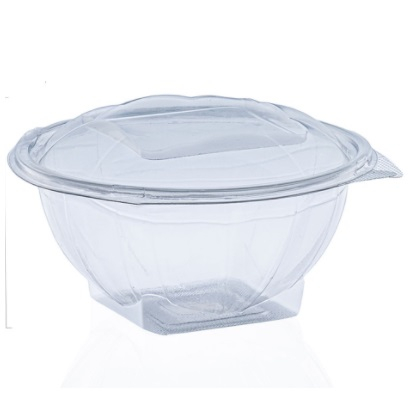 Ambalaje plastic - Caserola Plastic Diamant cu Capac Bombat, 1000ml, Set 100 buc