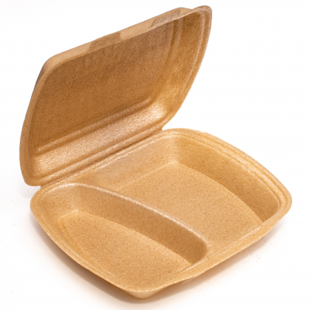 Ambalaje polistiren - CASEROLA POLISTIREN 2 COMPARTIMENT (MB2) 1000gr, Set 100buc