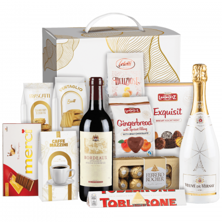Reduceri Soc! - Cos Cadou de Craciun, 11 produse + Cutie Cadou, 2522 gr, Grand Experience