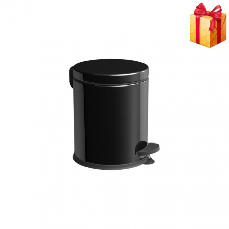 Cosuri de Gunoi - Cos de gunoi din inox cu pedala, 12 litri, negru