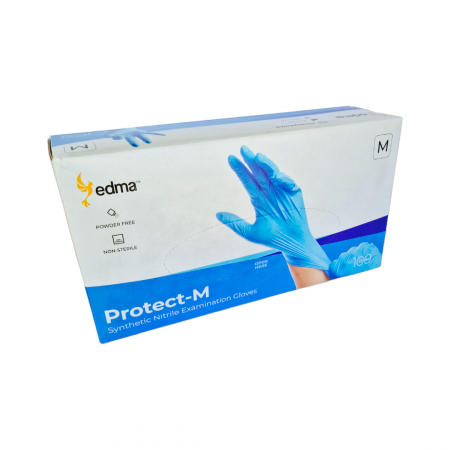 Consumabile Medicale - Cutie 100 buc Manusi Unica Folosinta din Nitril Sintetic - Albastre, Marimea M