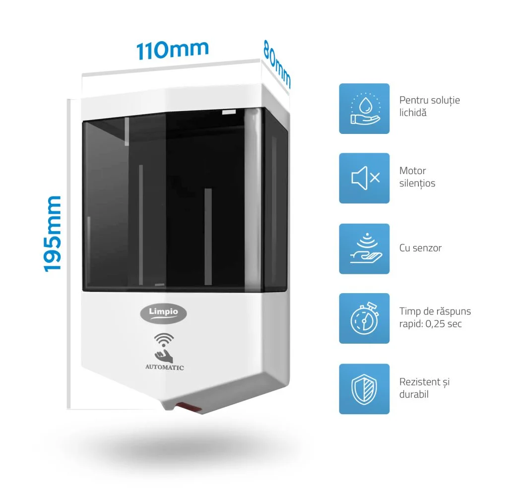 Dozator cu senzor pentru sapun lichid din ABS 600 ml [4]