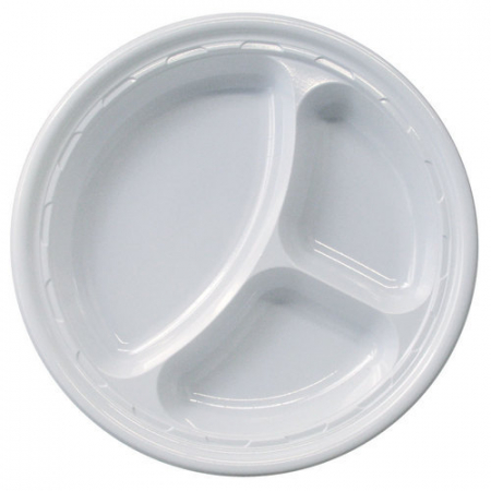 Ambalaje plastic - Farfurii Plastic 3 compartimente, 21cm, Set 50buc