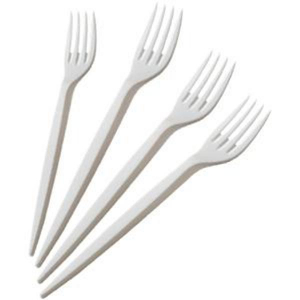 Tacamuri - Furculite din Plastic de Unica Folosinta, Albe, 100buc/set