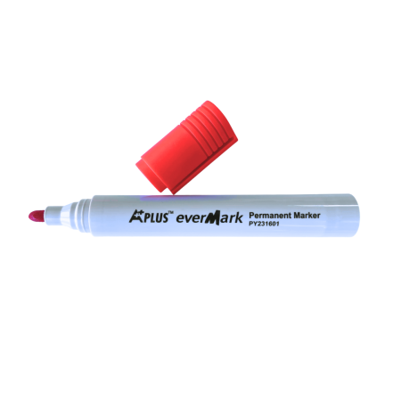 Birotica si Papetarie - Marker permanent Rosu, A Plus+, Evermark
