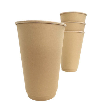 Pahare carton - Pahare carton, kraft. double wall ,16 oz (470 ml), set 50 bucăți