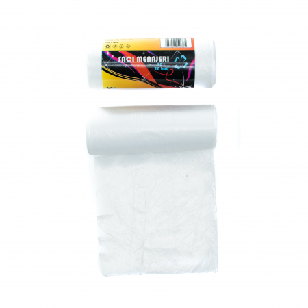 Accesorii curatenie - Saci Menajeri 20L Albi, LDPE, 30 buc/rola