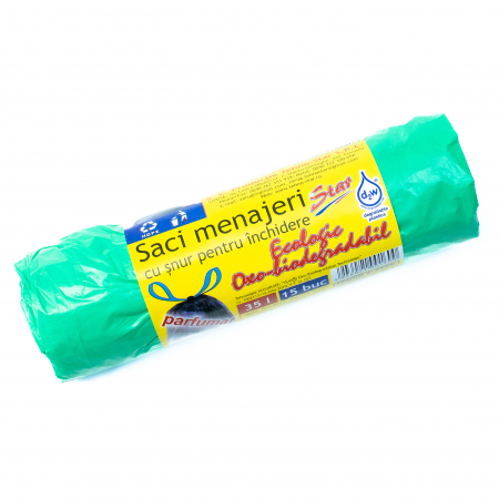 Accesorii curatenie - Saci menajeri 35L, HDPE, 15 buc/rola