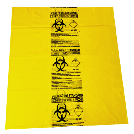 Accesorii curatenie - Saci menajeri galbeni, deseuri infectioase, 60L