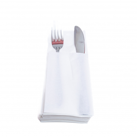 Hartie Igienica si Prosoape - Servetele Albe cu buzunar pentru tacam, 33x33cm, bax 3KG
