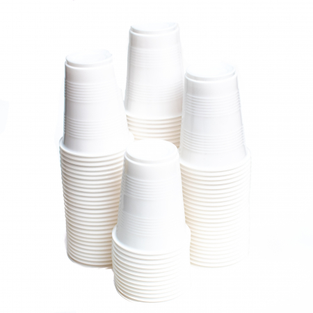 Ambalaje plastic - Set 100 buc Pahare Unica Folosinta Albe, 200ml