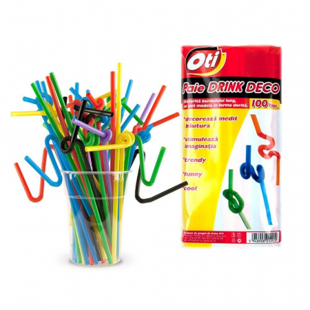 Paie de Baut - Set 100 Paie Deko Cu Burduf Lung, 260x5mm