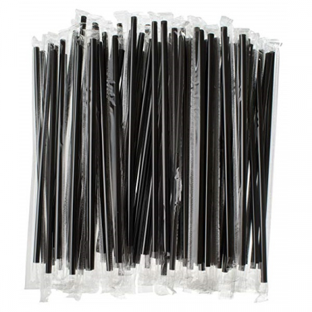 Paie de Baut - Set 1000 Paie Negre Flexibile Ambalate Individual in Folie, PP, Reutilizabile, 240x5mm