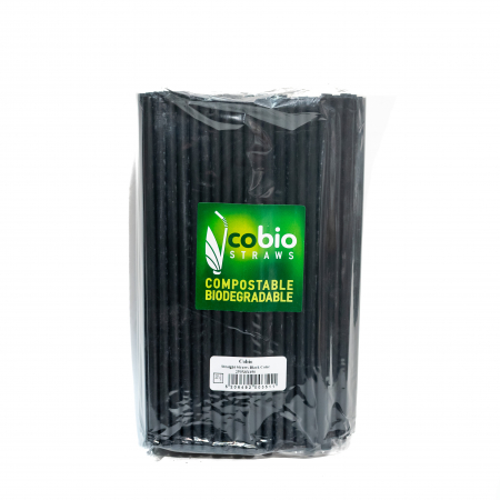 Paie Biodegradabile Drepte Negre, 250X8MM, 150buc/set