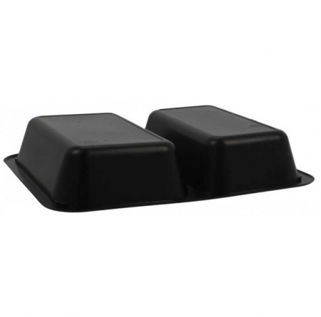 Set 50 Caserole termosudabile din PP pentru catering, negre, 2compartimente [2]