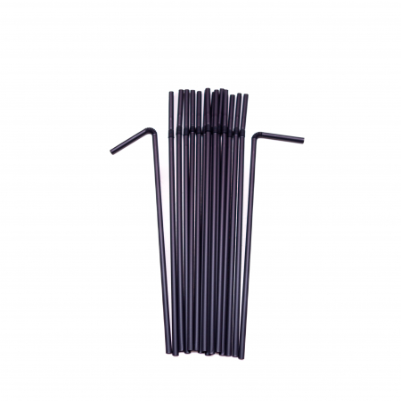 Ambalaje HoReCa - Set 500 Paie Negre Flexibile Biodegradabile si Compostabile