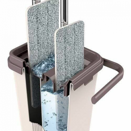 Set galeata cu mop plat din microfibră, cu două compartimente, 8L [2]