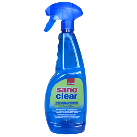 Detergenti - Solutie geamuri Sano Clear cu pulverizator, 1L