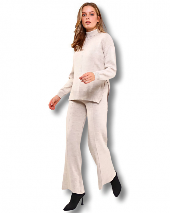 Compleu dama elegant Alb - Bej Tan [2]