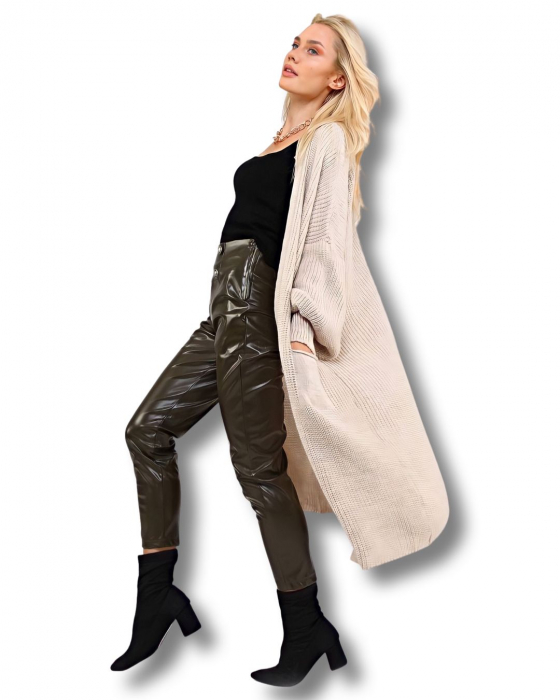 Cardigan bej Beige dama lung [2]