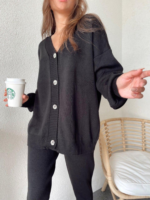 Compleu tricot dama negru Fossil [3]