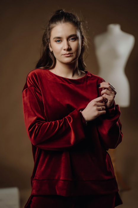 Trening Velvet Burgundy catifea [4]