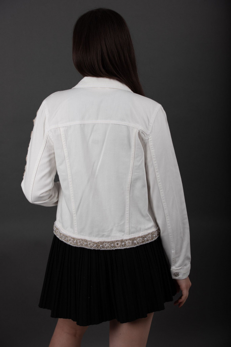 Geaca Denim Handmade Natalia cu decoratiuni aurii [4]