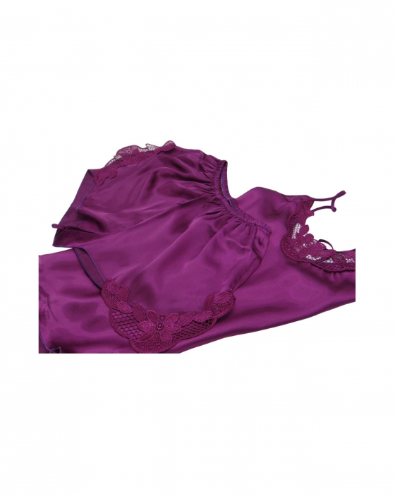 Pijama scurta damă din satin mov - Forward Fuchsia [3]