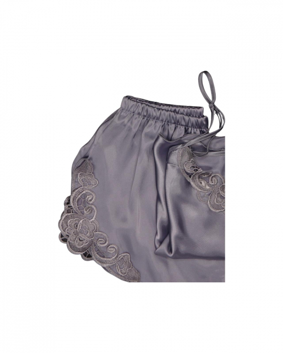 Pijama scurtă din satin Mauve Tinge [2]