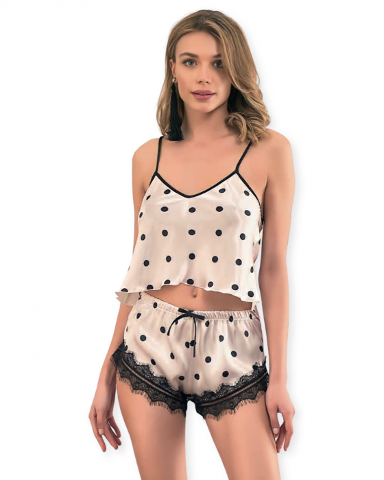 Pijama satin Premium dots - Pijama scurta dama [3]