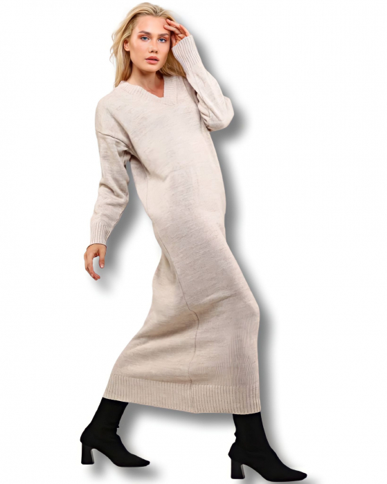 Rochie bej tricot Latte [4]