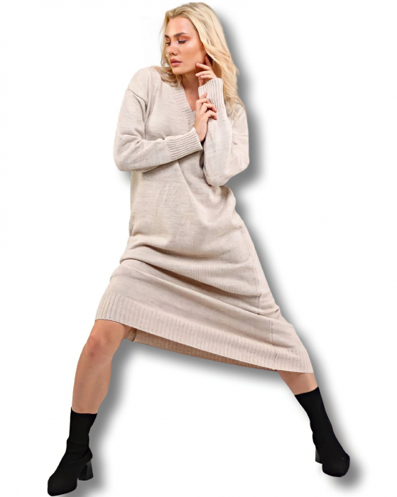 Rochie bej tricot Latte [3]