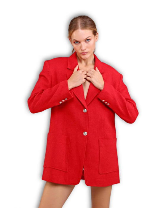 Sacou Dama Rosu Ovesized Hot Red [2]